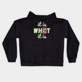 It is What It is Doodle Cat Kids Hoodie